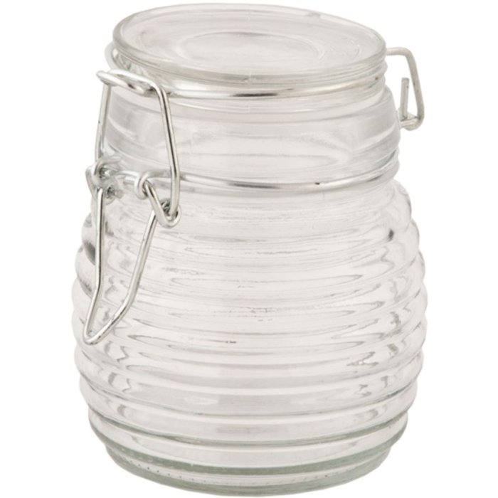 Vaso di vetro Ø 7x9 cm con tappo oscillante