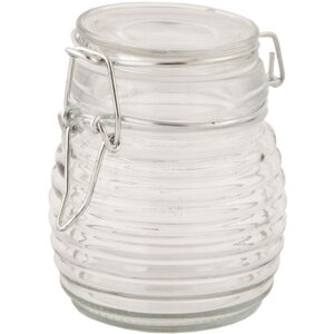 Vaso di vetro Ø 7x9 cm con tappo oscillante
