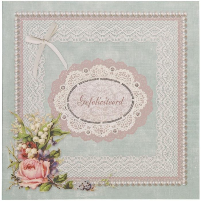 biglietto di auguri nostalgico rosa olandese 13,5x13,5 cm