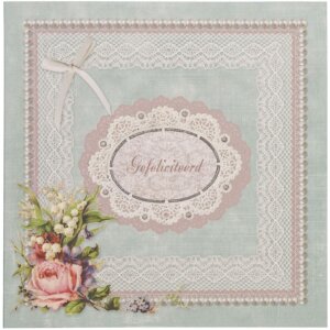 biglietto di auguri nostalgico rosa olandese 13,5x13,5 cm