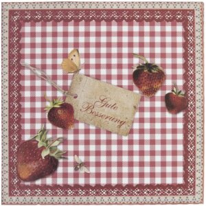 Biglietto di convalescenza fragole 13,5x13,5 cm tedesco
