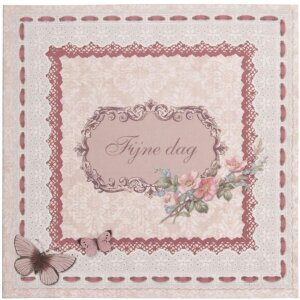antico biglietto dauguri olandese 13,5x13,5 cm