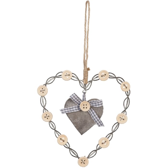 Ciondolo Cuore con bottoni 13x13 cm