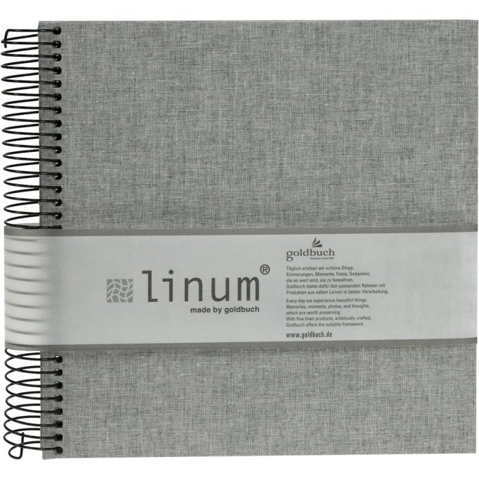 Album a spirale Goldbuch Linum grigio 22x20 cm 40 pagine bianche
