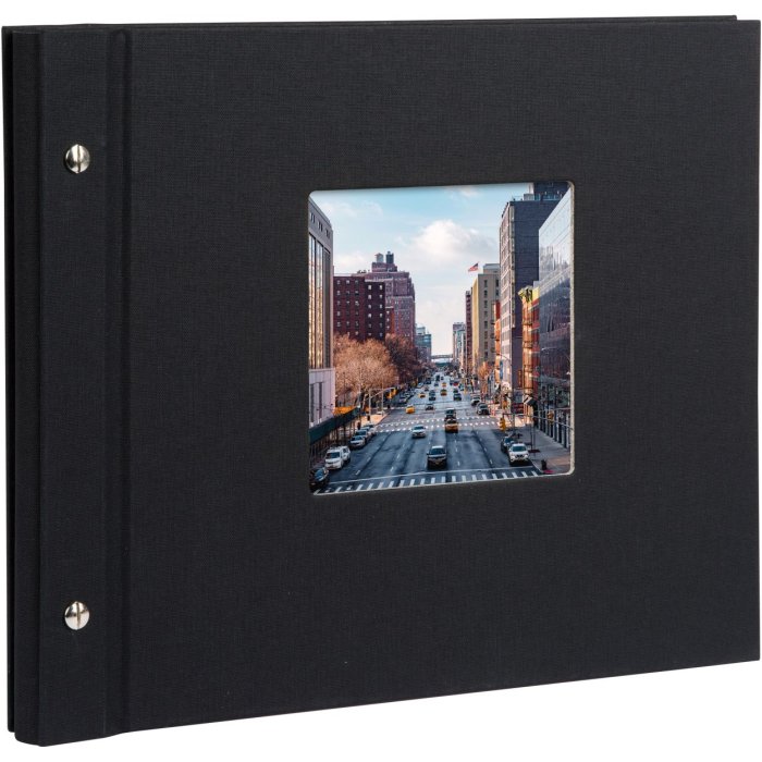 Album a vite Bella Vista nero 30x25 cm cartoncino fotografico bianco