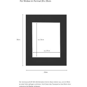 Passepartout pronto 40x50 cm per 28x35 cm nero