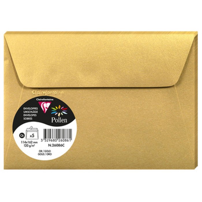 5 buste Polline 114x162 mm oro