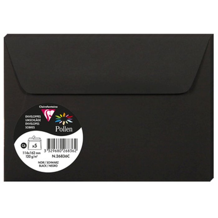 5 buste Polline 114x162 mm nero