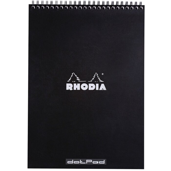 Blocco note A4 a doppia spirale 80 fogli, 80g, riga a punti