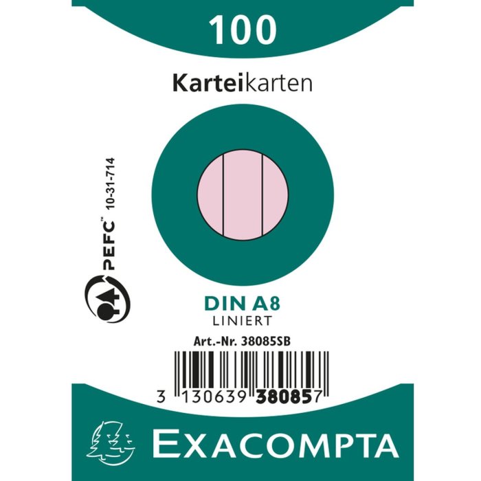 Schede A8 foderate rosa 100 pz.