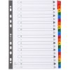 Indici stampati in cartoncino bianco 160g con linguette colorate rinforzate 20 pezzi A4 bianco