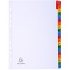 Indici stampati in cartoncino bianco 160g con linguette colorate rinforzate 20 pezzi A4 bianco