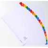 Indici stampati in cartoncino bianco 160g con linguette colorate rinforzate 20 pezzi A4 bianco