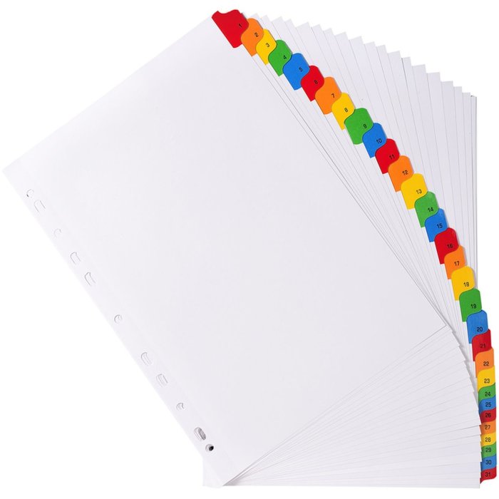 Indice 31 pezzi a4+ cartone 20 pezzi 160g Bianco