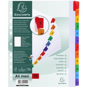 Exacompta Registro din a4 con 12 schede