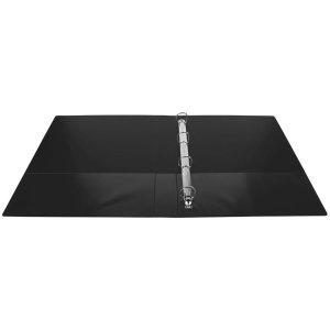 Raccoglitore ad anelli in robusto PP da 2,3 mm con 4 anelli da 30 mm a forma di D e dorso da 49 mm, 3 manicotti esterni e 2 interni, copertina in Krea, DIN A4 extra large nero