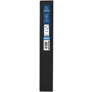 Raccoglitore ad anelli in robusto PP da 2,3 mm con 4 anelli da 30 mm a forma di D e dorso da 49 mm, 3 manicotti esterni e 2 interni, copertina in Krea, DIN A4 extra large nero