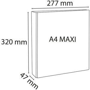 Raccoglitore ad anelli in robusto PP da 2,3 mm con 4 anelli da 30 mm a forma di D e dorso da 49 mm, 3 manicotti esterni e 2 interni, copertina in Krea, DIN A4 extra large nero