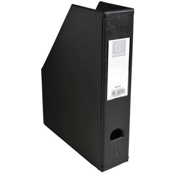 PVC rigido 2mm dorso 70mm con portaetichetta incollato e foro di presa Nero