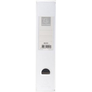 Stand-up pvc 2mm spina dorsale 70mm con porta etichetta incollata e foro di presa Bianco