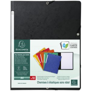 Cartella angolare Exacompta Manila cartone 355g Natura Futura DIN A4 nero