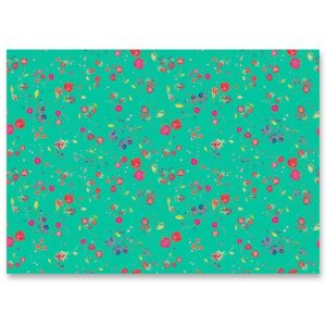 FRUTTI carta da regalo verde 1 foglio 50x70 cm
