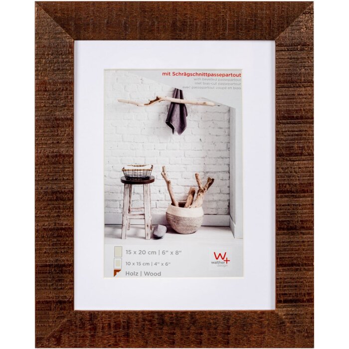 Walther cornice in legno Home 15x20 cm marrone noce con passe-partout 10x15 cm
