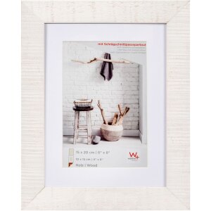 15x20 cm Cornice in legno HOME in bianco polare