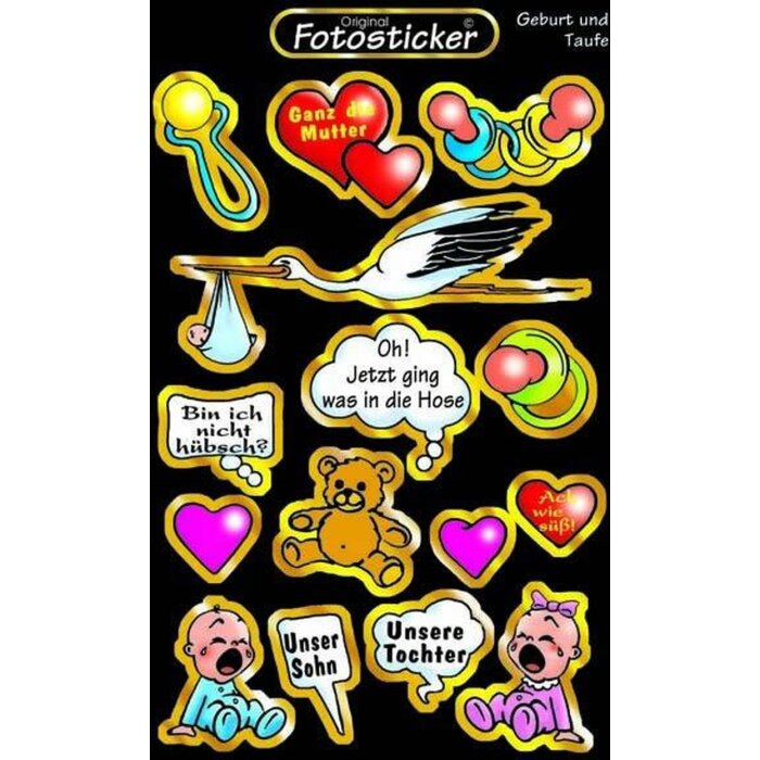 Sticker Baby - Nascita Battesimo - Motivo 1