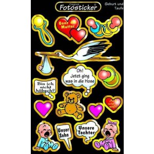 Sticker Baby - Nascita Battesimo - Motivo 1