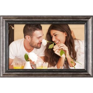 Cornice in legno antico 15 x 20 cm specchio in metallo vetro