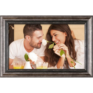 Cornice in legno antico 29,7 x 42 (A3) cm specchio in metallo vetro