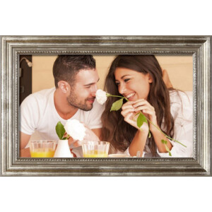 Cornice in legno antico 40 x 50 cm specchio argento vetro