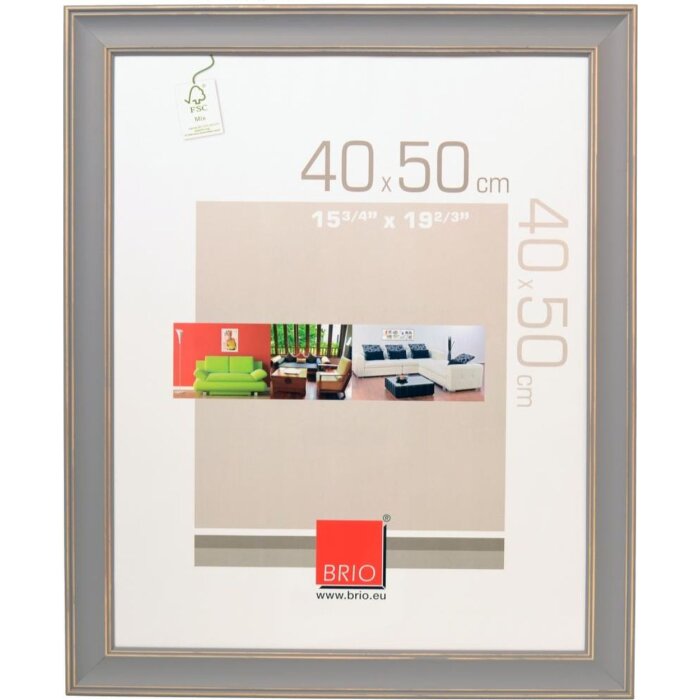 Cornice in legno Constance grigio 40x50 cm