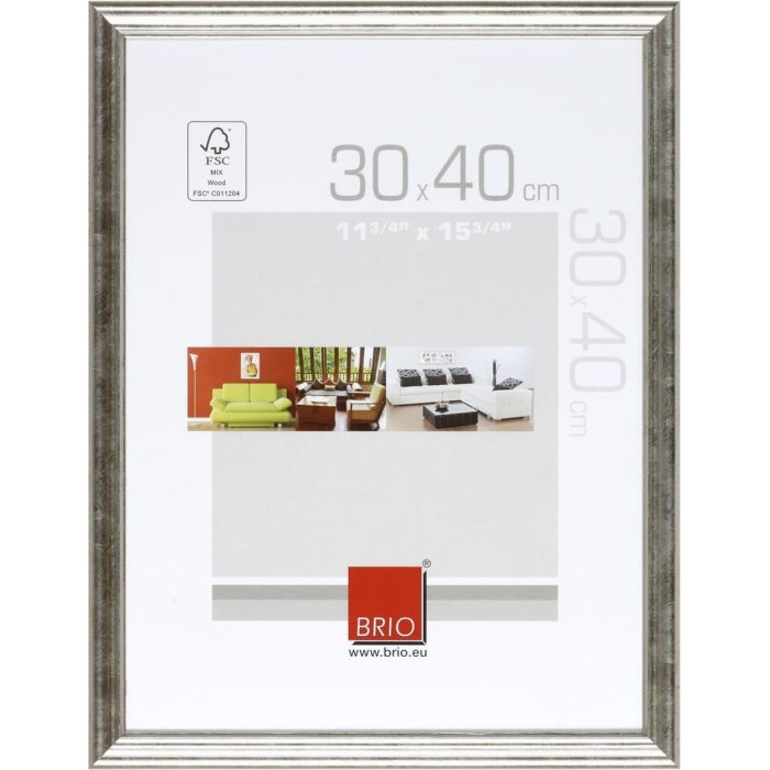 Ceanothe Cornice in legno Circee 30x40 cm argento