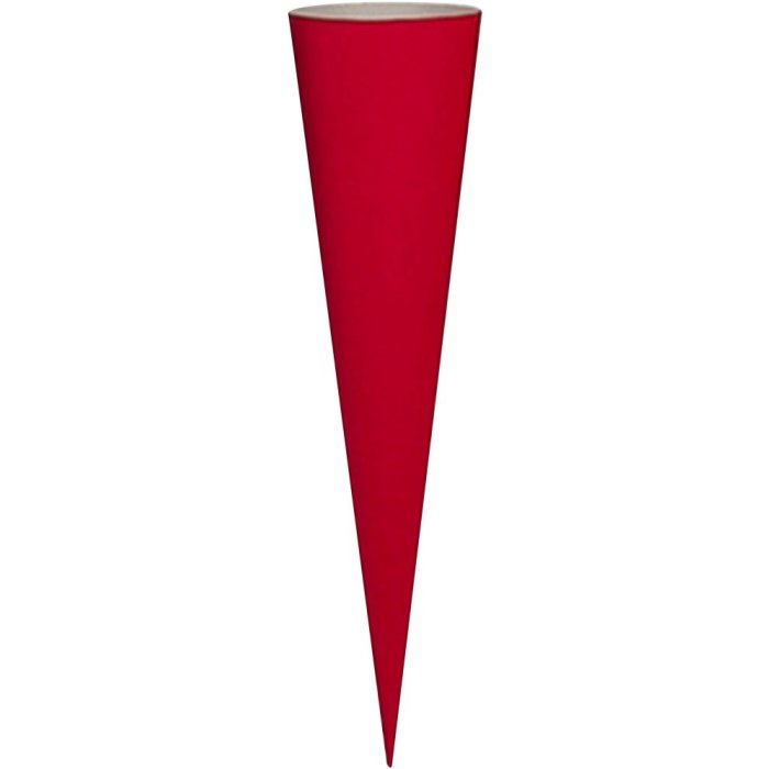 Sacchetto scuola a cono in cartone colorato rosso 70 cm