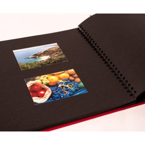 HNFD Maxi album fotografico Lona rosso 34,5x33 cm 100 pagine nere