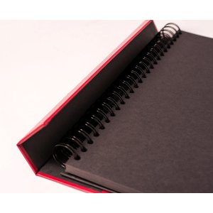 HNFD Maxi album fotografico Lona rosso 34,5x33 cm 100 pagine nere