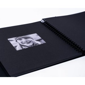 HNFD Maxi album fotografico Lona nero 34,5x33 cm 100 pagine nere