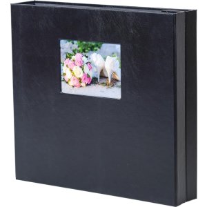 HNFD Maxi album fotografico Lona nero 34,5x33 cm 100 pagine nere