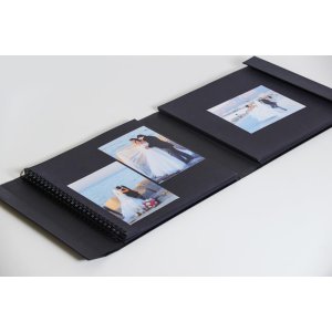 HNFD Maxi album fotografico Lona nero 34,5x33 cm 100 pagine nere