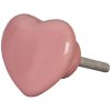 Clayre & Eef 62320 Pomello per porta 4 cm Ceramica rosa a forma di cuore