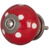 Clayre & Eef 62326 Pomello per porta Ø 4 cm rosso puntinato
