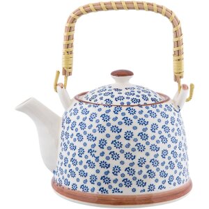 6CETE0022 Teiera bianco-blu di Clayre Eef