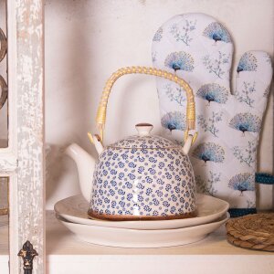 6CETE0022 Teiera bianco-blu di Clayre Eef