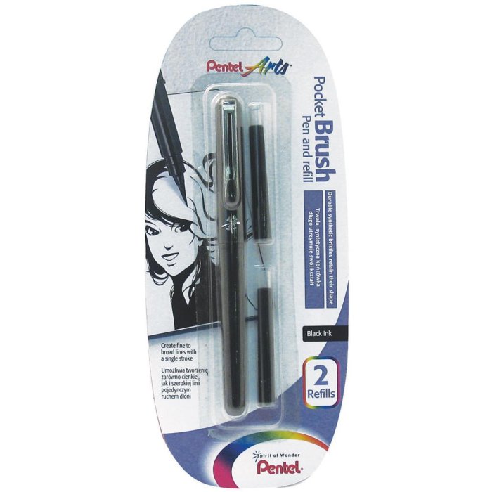 Pennello tascabile Pentel Blister + 2x ricarica