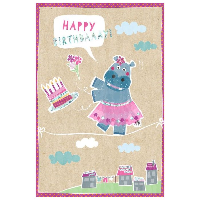 Artebene Biglietto di auguri Hippo Ballerina