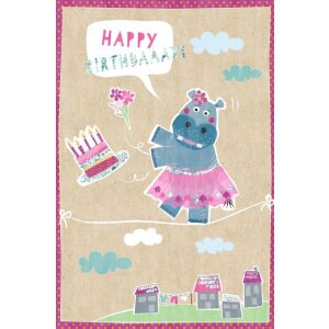 Artebene Biglietto di auguri Hippo Ballerina