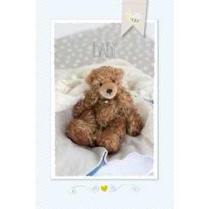 Artebene scheda nascita orso bleu taupe