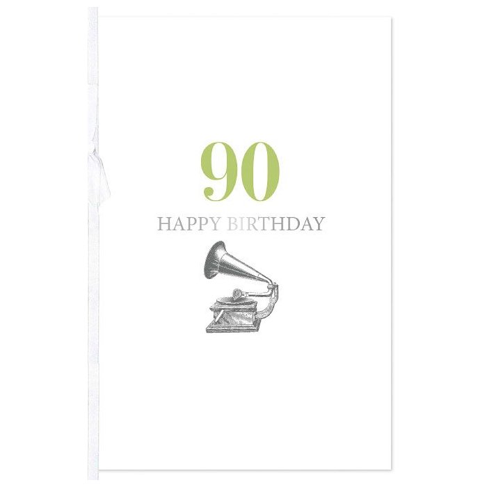 Biglietto Artebene 90° compleanno fiocco trasparente